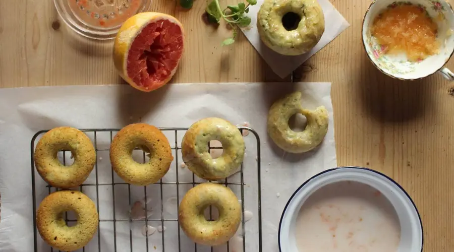 Olive Oil with Grapefruit Baked Yogurt Donuts