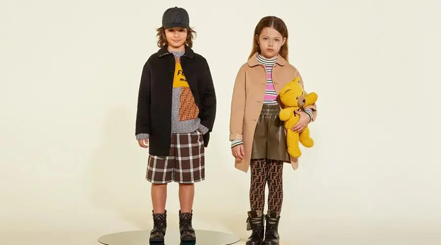 Fendi Kids are made up of whimsical features like ruffles