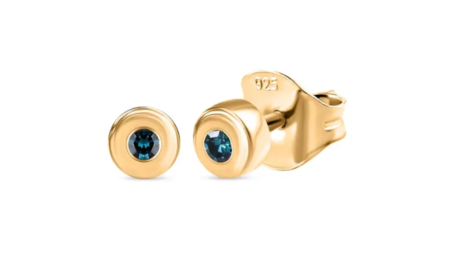  This gold jewellery blue diamond solitaire stud is all you need