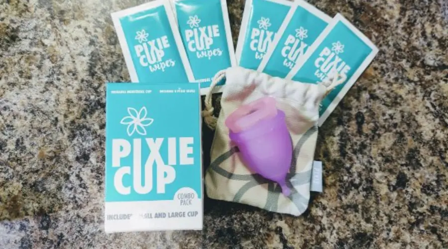  The soft silicone-made Pixie menstrual cup has a round stem