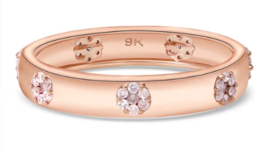  The 9K rose gold pink diamond ring is the best example that suits the above statement.