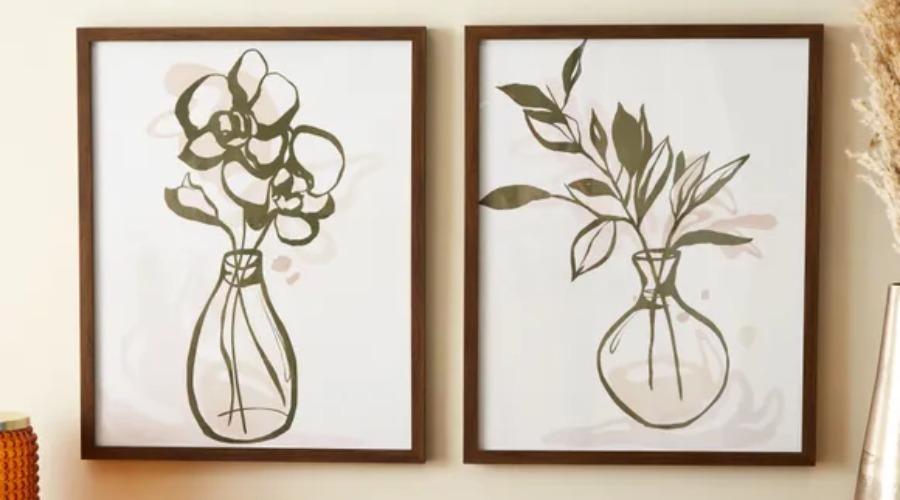Set of 2 Flower Vase Framed Prints