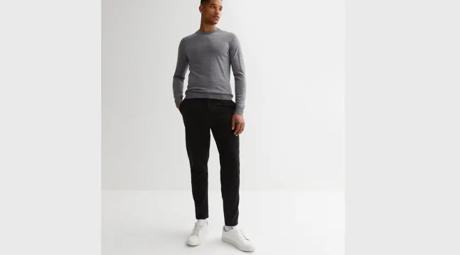 Black Tapered Chino Trousers