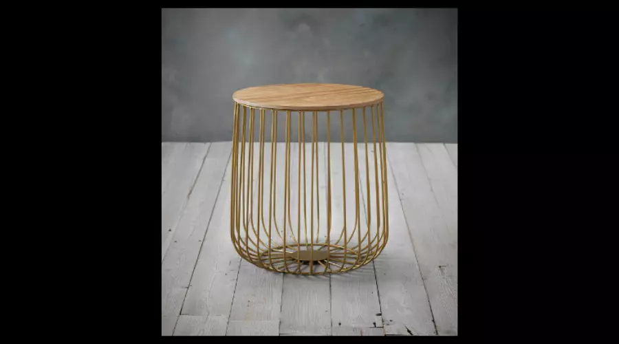 Enzo Cage Side Table - Gold / Small
