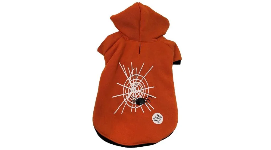 Petco Bootique Light Up Web Orange Hoodie Sweater for Dogs