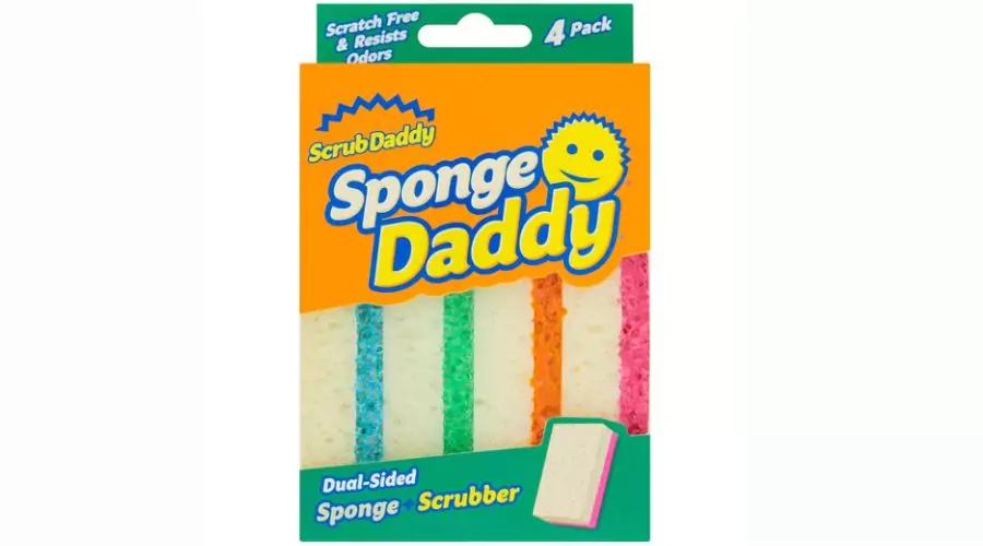 Scrub Daddy Sponge Daddy Dual-Sided Sponge 4 Pack