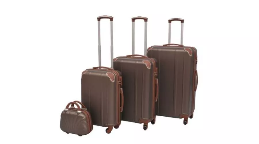 Hard rolling suitcase set brown 4 pcs