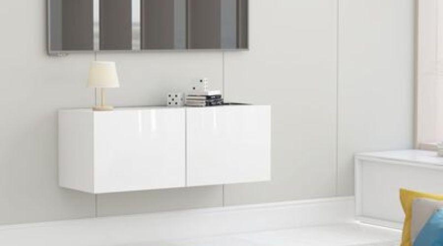 TV Cabinet High Gloss White 80x30x30 cm Engineered Wood