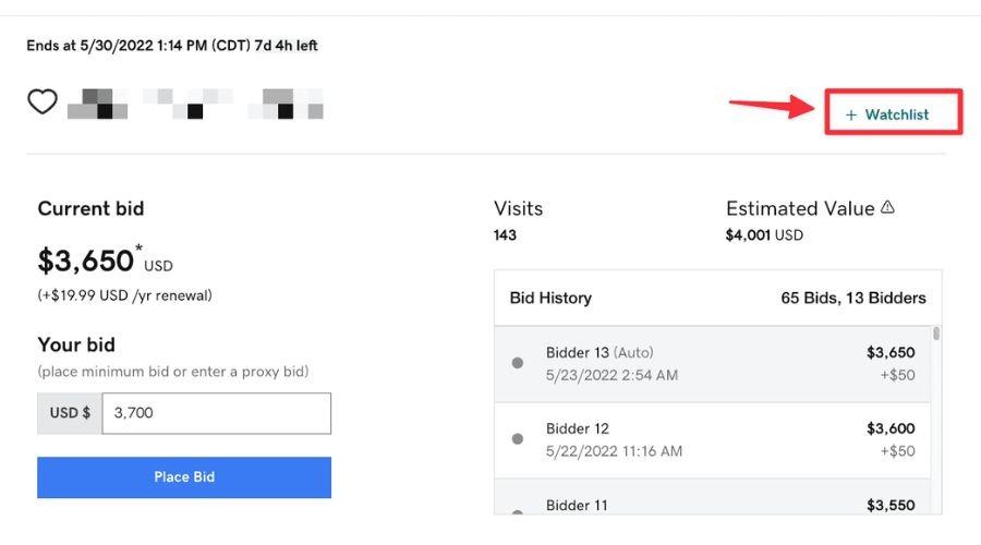 Benefits of GoDaddy proxy bid auctions: 