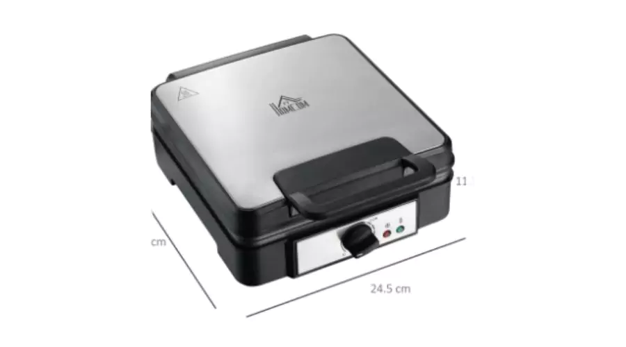 4 Slice Waffle Maker with Non-stick Cooking Plate - Black 