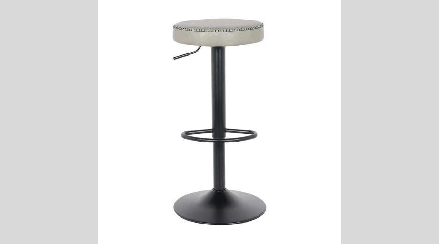 Venice Round Adjustable Height Bar Stool, Faux Leather