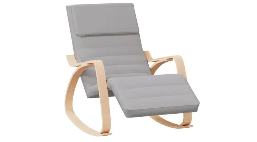 Vidaxl Rocking Chair Fabric Light Gray