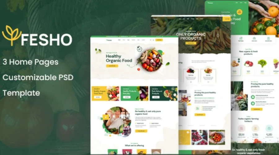 Fesho - Organic Food Store Photoshop Template