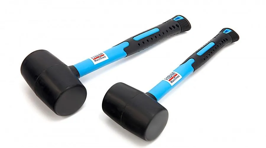 HBM Rubber Hammers with Anti Slip Fiberglass Handle