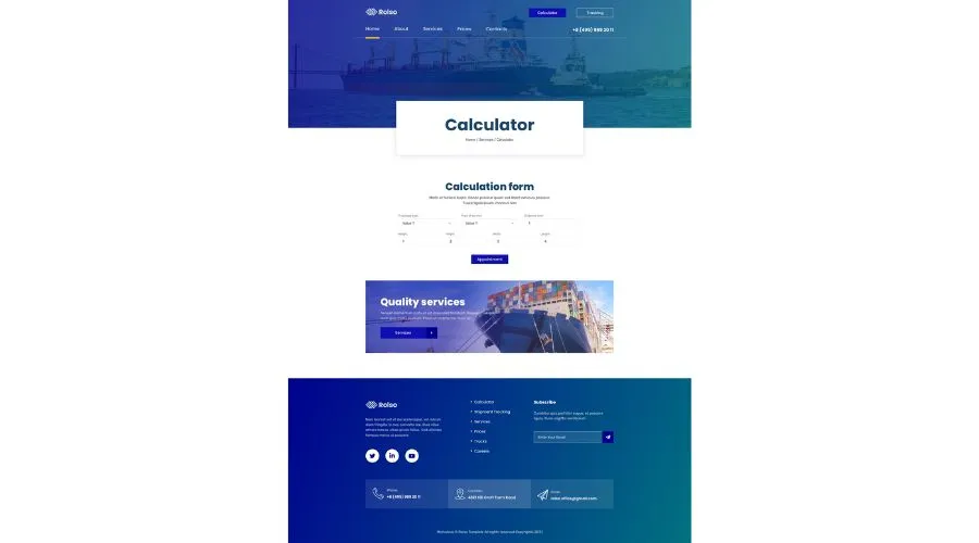 Rolso – Logistic Company Photoshop Template