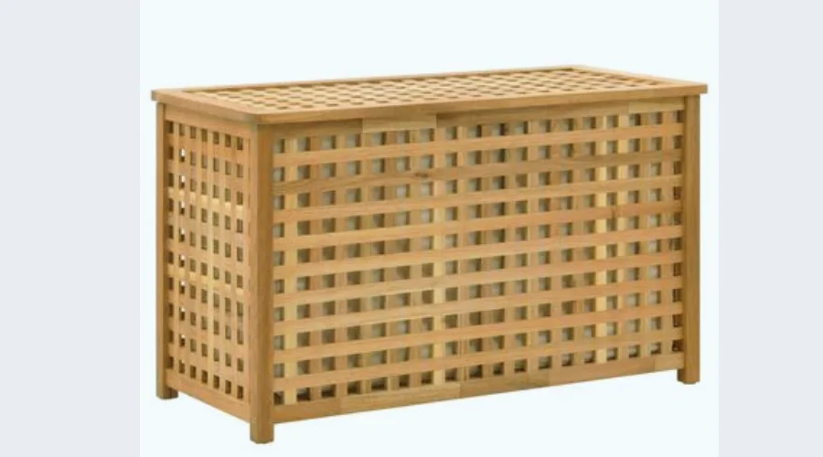Vidaxl Laundry Basket Solid Walnut Wood