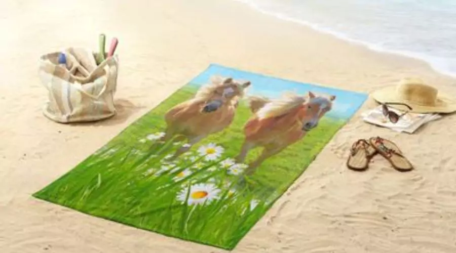 Good Morning Beach Towel Horses 75x150 Cm Multi-Coloured
