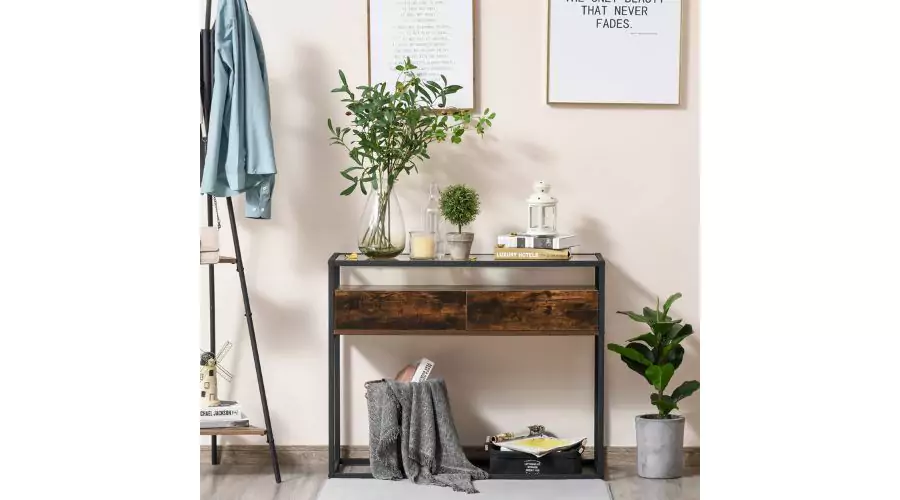Entryway Console Table Desk with Drawers