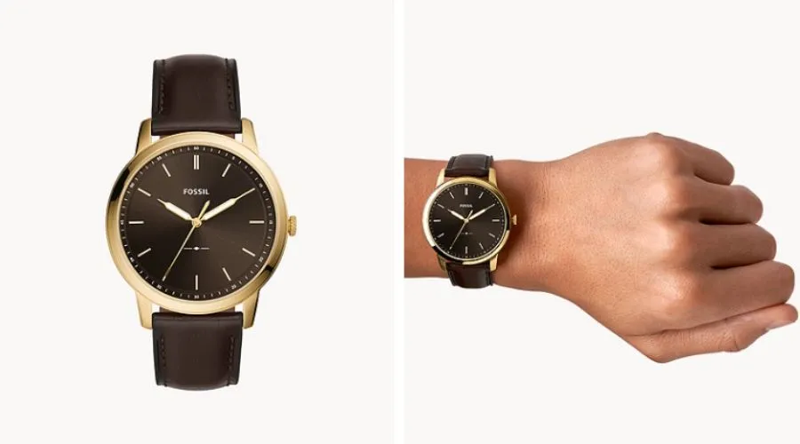 The Minimalist Three-Hand Brown Leather Watch