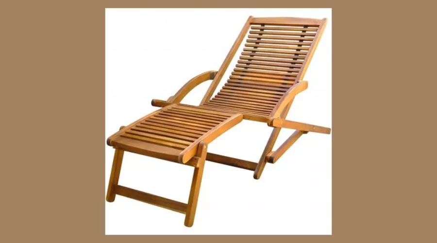 vidaXL Reclining Chair with Footrest Solid Acacia Wood