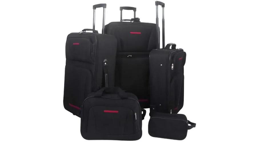 vidaXL Travel Luggage Set Black 5 Pieces