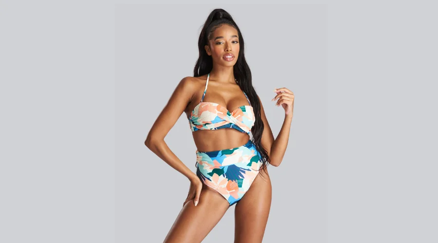 South beach multicoloured tropical twist bikini set