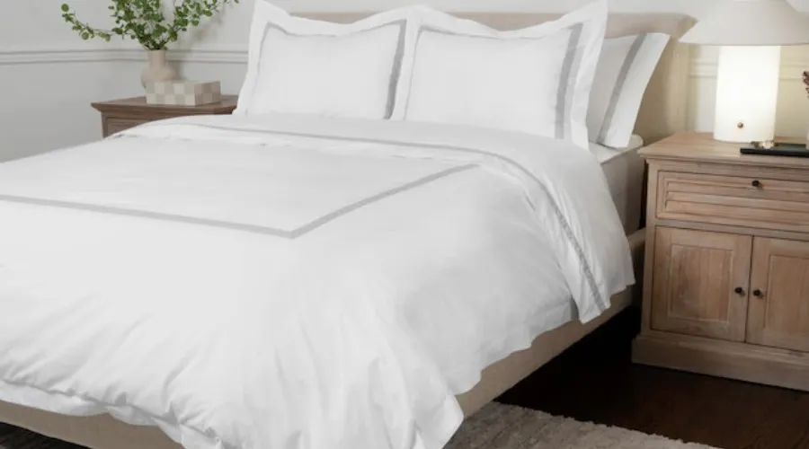 Banded Percale Duvet Cover Set | Neonpolice