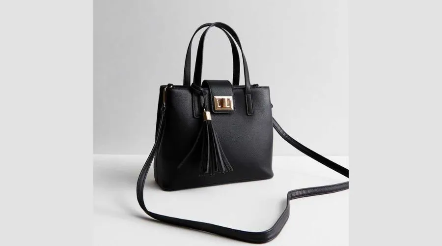 Black Tassel Midi Tote Bag