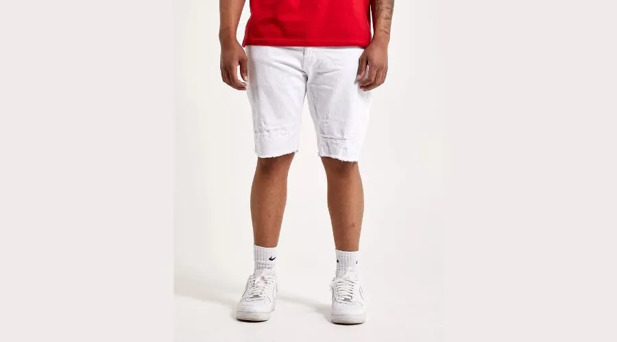 Mens Jordan Craig Basic Denim Shorts- White