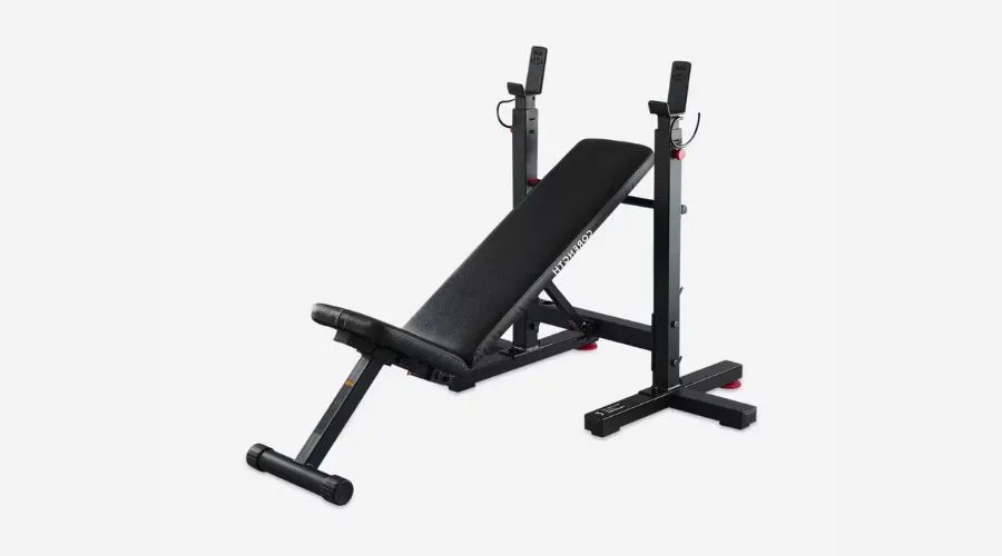 Flat Bench Press Weight Bench, Incline, with Folding Bar Supports