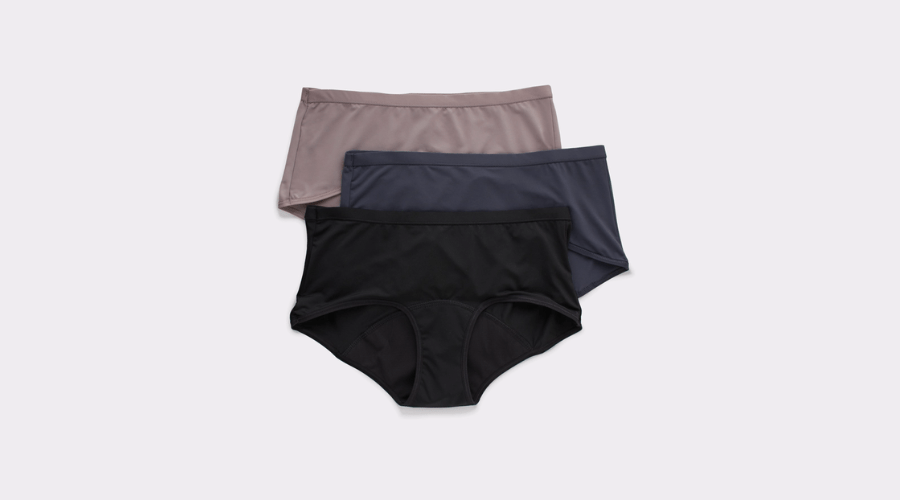 Hanes Comfort Period Women’s Boyshort Period Underwear light leaks Neutrals in a pack of 3