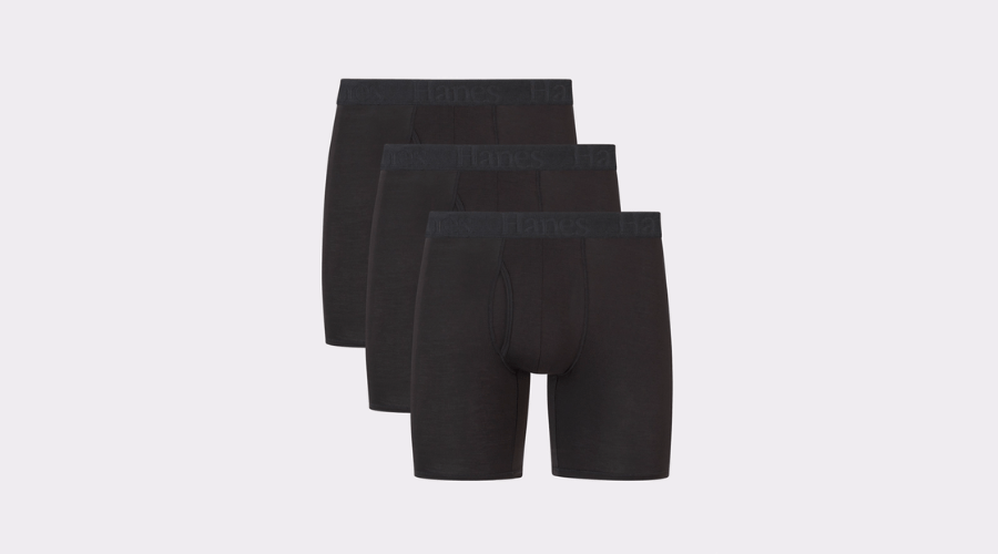 Hanes Originals Ultimate Men's SuperSoft Boxer Brief Underwear, Black, 3-Pack