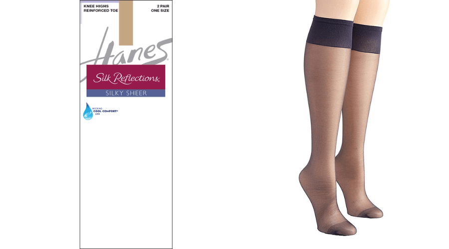 Hanes Silk Reflections Knee Highs with Enhanced Toe | Neonpolice
