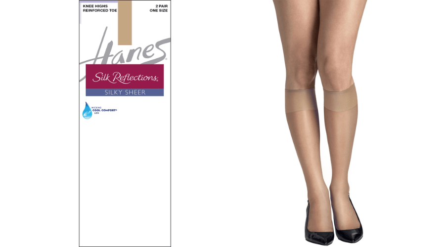 Hanes Silky Sheer Knee High Stockings with Reinforced Toe | Neonpolice