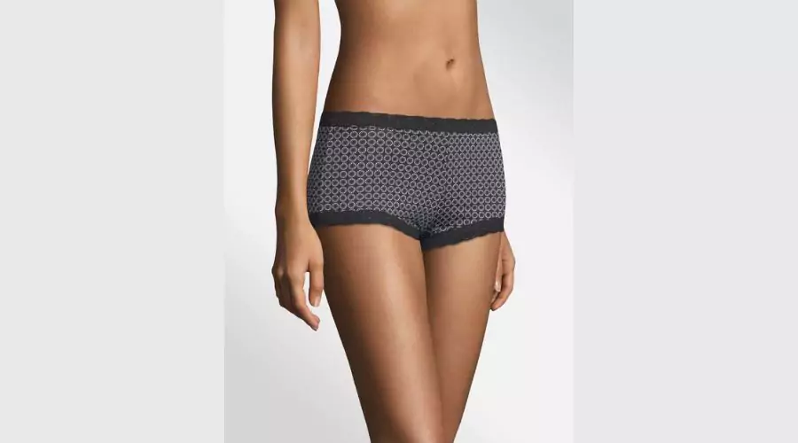 One Fab Fit Microfiber Lace Boy Shorts for Women's Underwear 
