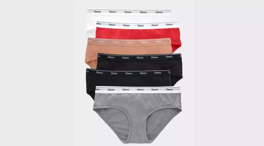 Women's Hipster Underwear, Stretch Cotton, 6-Pack by Hanes Originals 