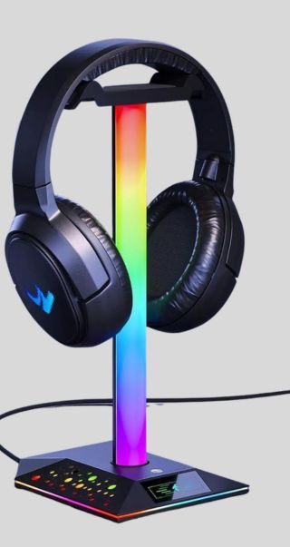 Gaming Headphone Stand PC Accessories – RGB Headset Stand with 2 USB Charger