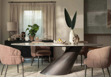 Halcyon White Ceramic Stone Dining Table