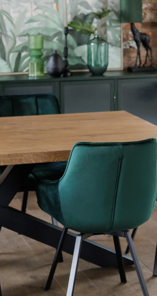 Jasper Green Velvet Swivel Dining Chair (1)