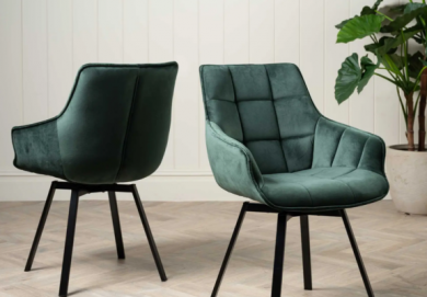 Jasper Green Velvet Swivel Dining Chair