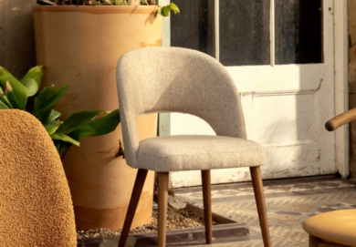 Pure Furniture Beck Beige Fabric Curved Dining Chair