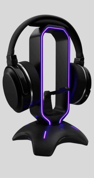 RGB Headset Stand and Gaming Headphone Stand for Desk Display with Mouse