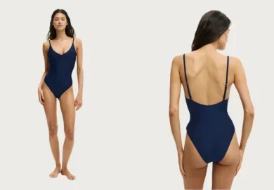 Thin Strap V Neck One Piece Cheeky